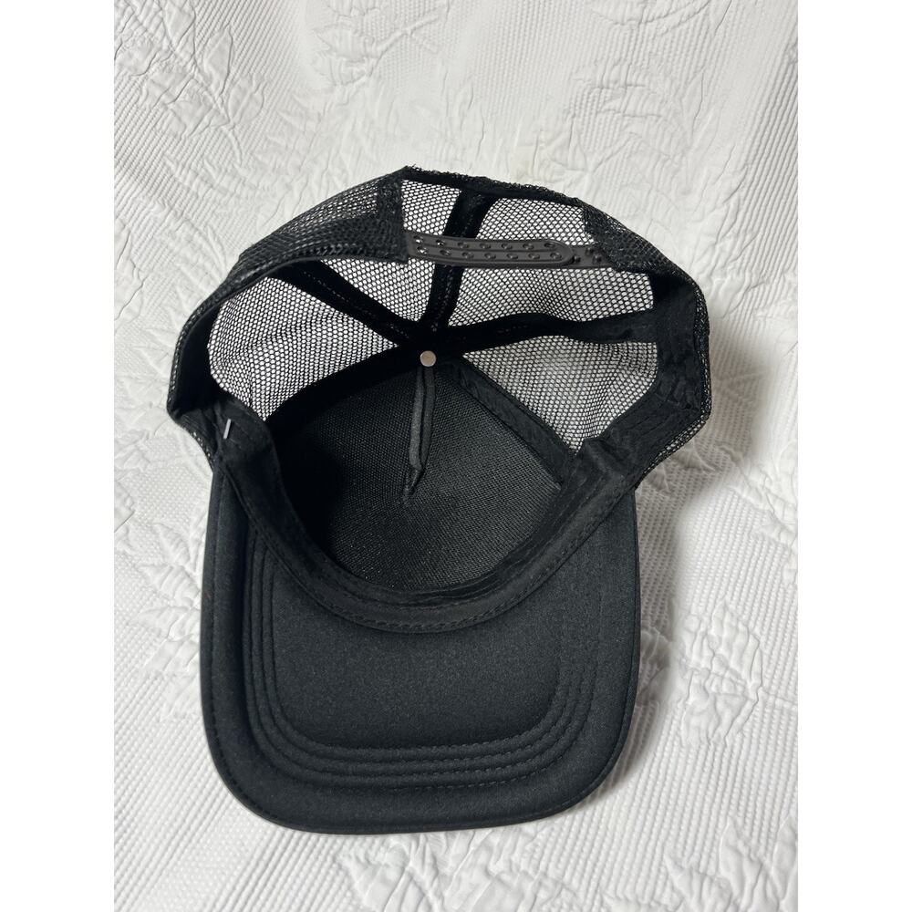 Custom Feather Trucker Hat Black Adjustable Mesh Back - Picture 4 of 4